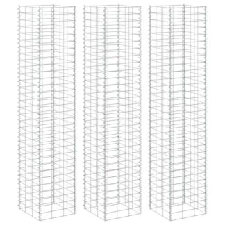 vidaXL Συρματοκιβώτια-Γλάστρες Υπερυψ. 3 τεμ. 30x30x200εκ. Σιδερένιες