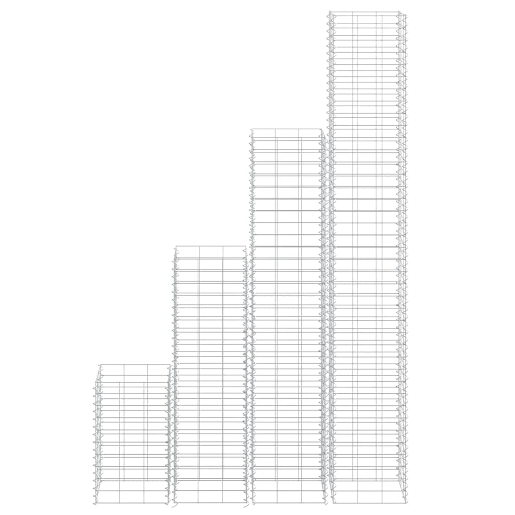 vidaXL Συρματοκιβώτια-Γλάστρες Υπ. 4τεμ 30x30x50/100/150/200εκ Σιδερ. - Image 5
