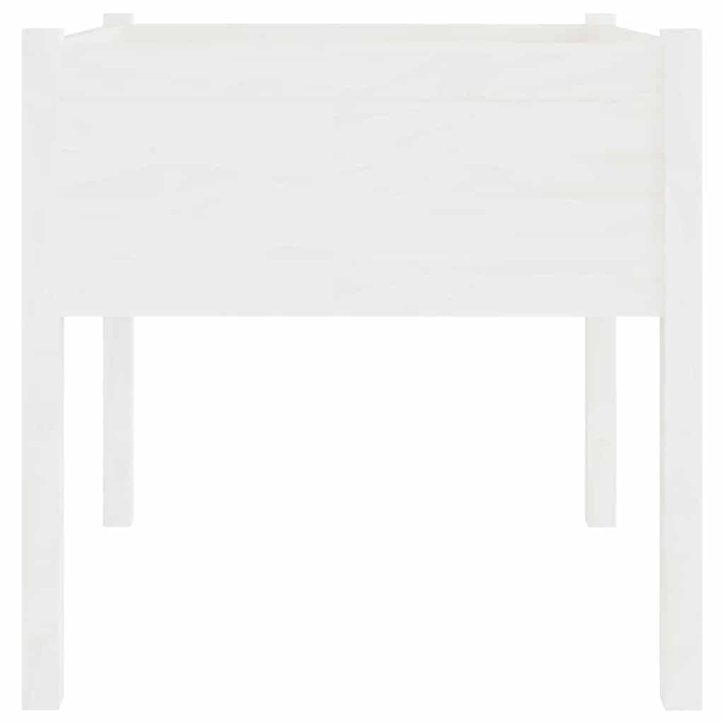 vidaXL Ζαρντινιέρα Λευκή 70 x 70 x 70 εκ. από Μασίφ Ξύλο Πεύκου - Image 4