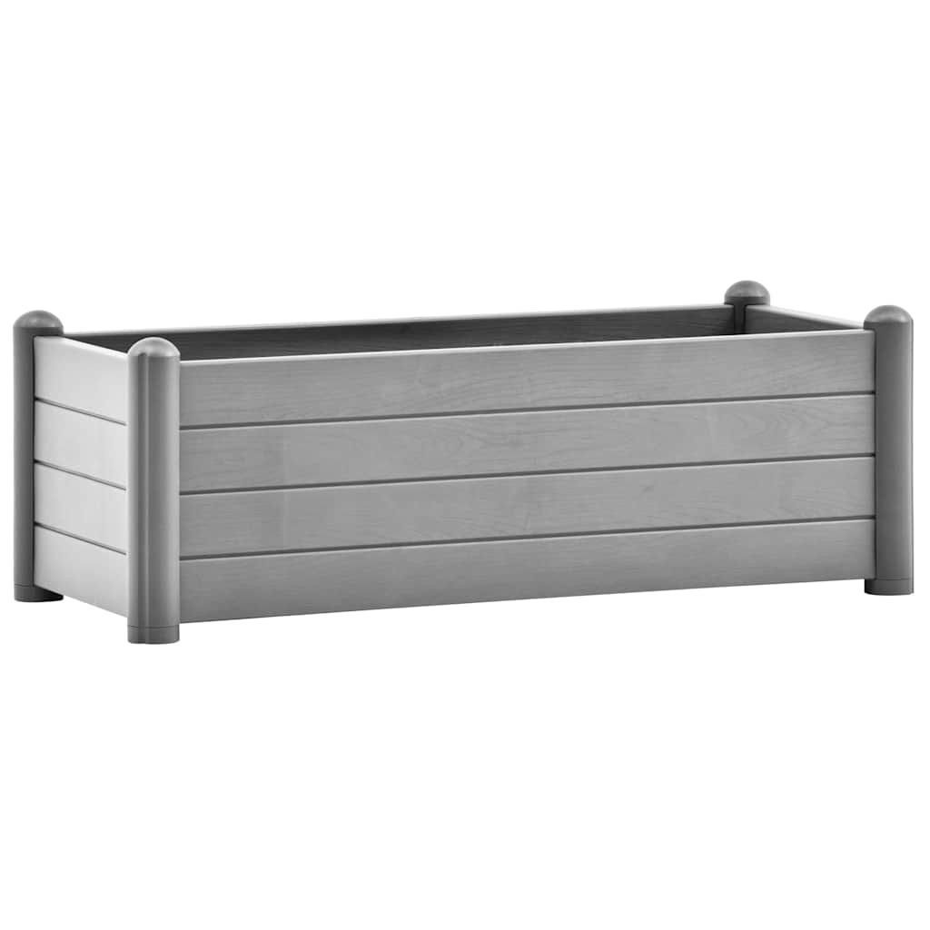 vidaXL Ζαρντινιέρα Υπερυψωμένη Γκρι 100 x 43 x 35 εκ. Πολυπροπυλένιο - Image 2