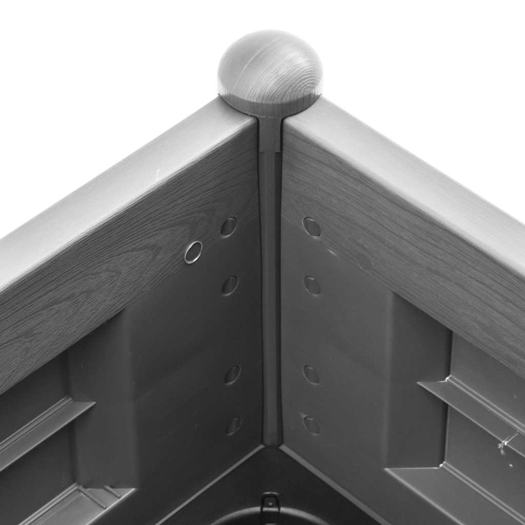 vidaXL Ζαρντινιέρα Υπερυψωμένη Γκρι 100 x 43 x 35 εκ. Πολυπροπυλένιο - Image 5
