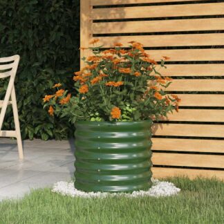 vidaXL Ζαρντινιέρα Πράσινη 40x40x36 εκ. Γαλβανισμένος χάλυβας