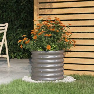 vidaXL Ζαρντινιέρα Γκρι 40x40x36 εκ. Γαλβανισμένος χάλυβας