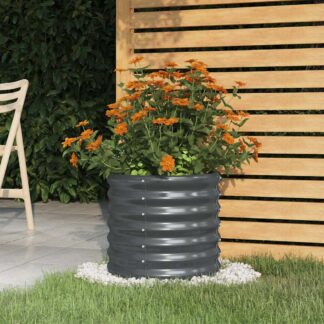 vidaXL Ζαρντινιέρα Ανθρακί 40x40x36 εκ. Γαλβανισμένος χάλυβας