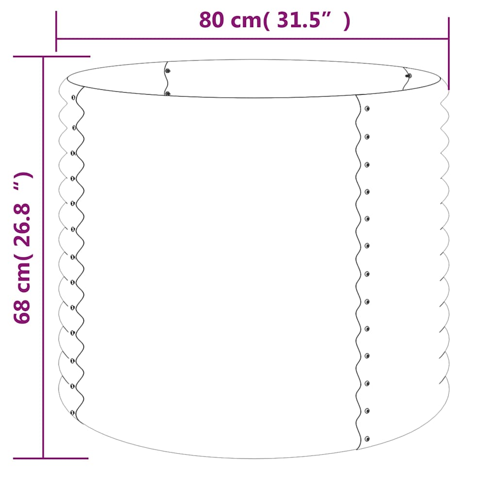 vidaXL Ζαρντινιέρα Καφέ 80x80x68 εκ. Γαλβανισμένος χάλυβας - Image 4