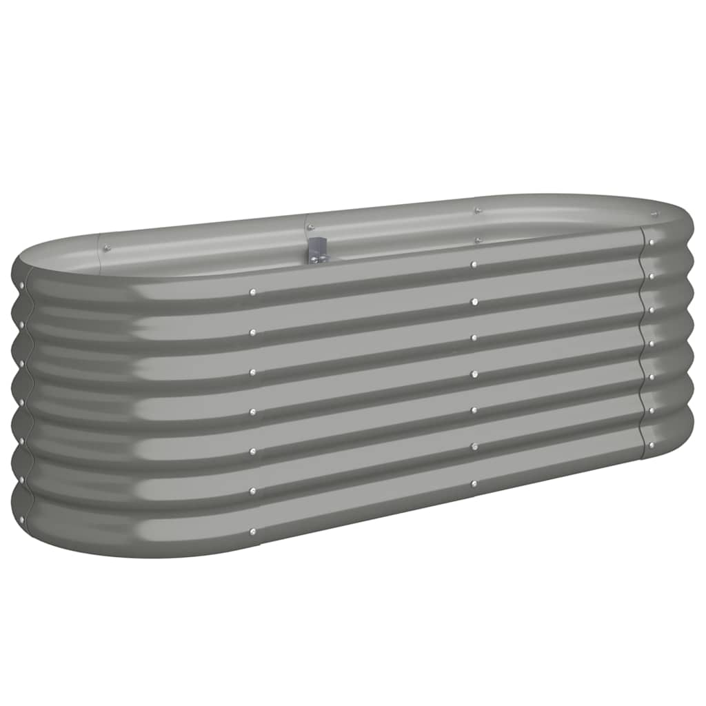 vidaXL Ζαρντινιέρα Υπερυψ. Γκρι 114x40x36 εκ. Γαλβανισμένος χάλυβας - Image 2