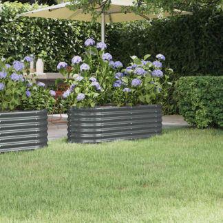 vidaXL Ζαρντινιέρα Υπερυψ. Ανθρακί 114x40x36 εκ. Γαλβανισμένος χάλυβας