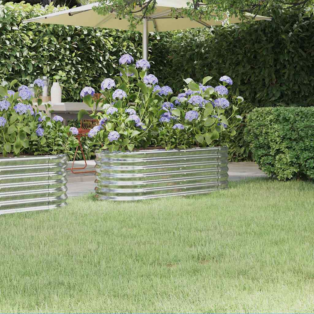 vidaXL Ζαρντινιέρα Υπερυψωμένη Ασημί 114x40x36 εκ. Γαλβανισμένος χάλυβας