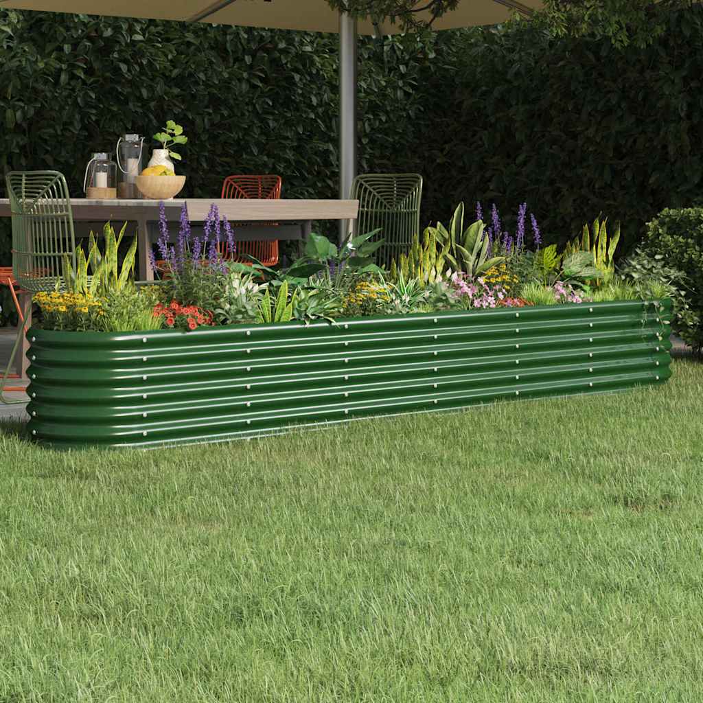vidaXL Ζαρντινιέρα Πράσινη 260x40x36 εκ Γαλβανισμένος χάλυβας