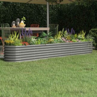 vidaXL Ζαρντινιέρα Γκρι 260x40x36 εκ. Γαλβανισμένος χάλυβας