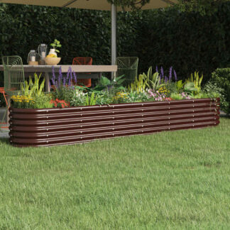 vidaXL Ζαρντινιέρα Καφέ 260x40x36 εκ. Γαλβανισμένος χάλυβας