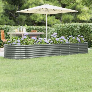 vidaXL Ζαρντινιέρα Γκρι 296x80x36 εκ. Γαλβανισμένος χάλυβας