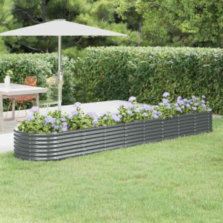 vidaXL Ζαρντινιέρα Ανθρακί 368x80x36 εκ Γαλβανισμένος χάλυβας