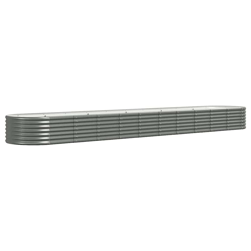 vidaXL Ζαρντινιέρα Γκρι 440x80x36 εκ. Γαλβανισμένος χάλυβας - Image 2