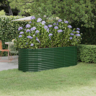 vidaXL Ζαρντινιέρα Πράσινη 224x80x68 εκ Γαλβανισμένος χάλυβας