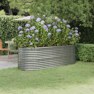 vidaXL Ζαρντινιέρα Ασημί 224x80x68 εκ. Γαλβανισμένος χάλυβας