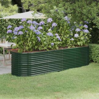 vidaXL Ζαρντινιέρα Πράσινη 296x80x68 εκ Γαλβανισμένος χάλυβας