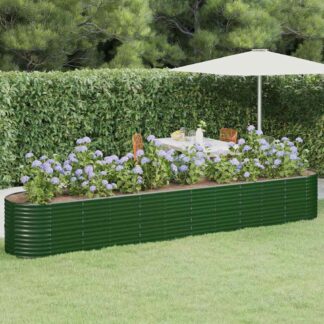 vidaXL Ζαρντινιέρα Πράσινη 440x80x68 εκ Γαλβανισμένος χάλυβας