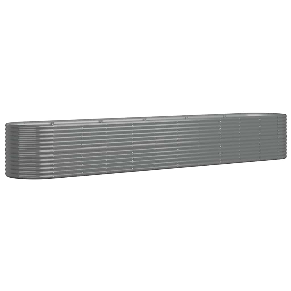 vidaXL Ζαρντινιέρα Γκρι 440x80x68 εκ. Γαλβανισμένος χάλυβας - Image 2