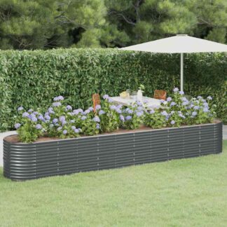 vidaXL Ζαρντινιέρα Ανθρακί 440x80x68 εκ Γαλβανισμένος χάλυβας
