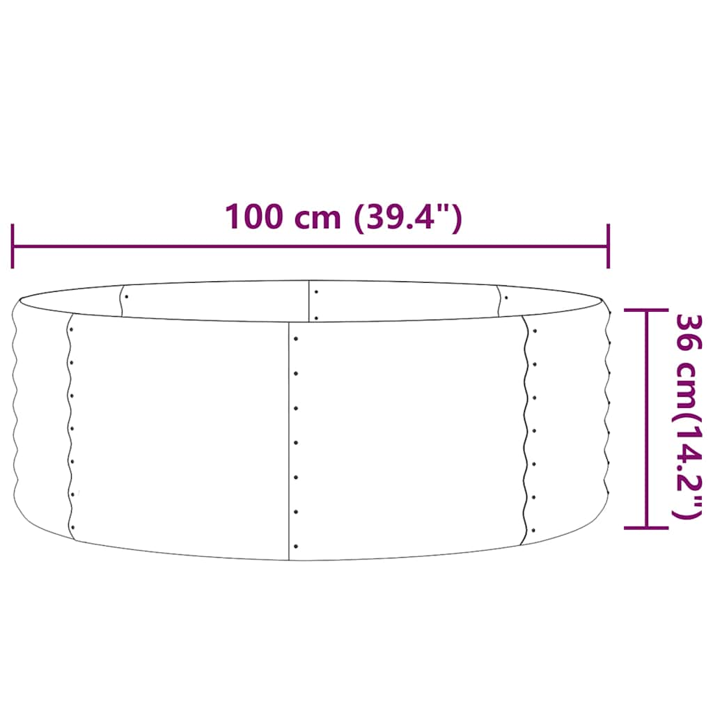 vidaXL Ζαρντινιέρα Ανθρακί 100x100x36εκ Γαλβανισμένος χάλυβας - Image 4