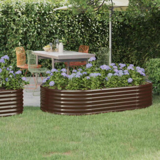vidaXL Ζαρντινιέρα Καφέ 175x100x36 εκ. Γαλβανισμένος χάλυβας