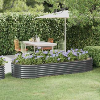 vidaXL Ζαρντινιέρα Ανθρακί 249x100x36εκ Γαλβανισμένος χάλυβας