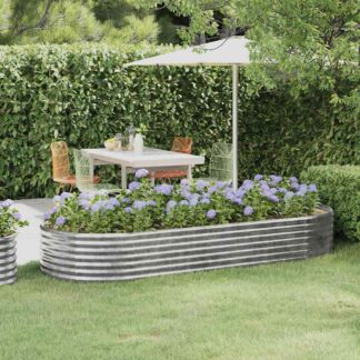 vidaXL Ζαρντινιέρα Ασημί 249x100x36 εκ. Γαλβανισμένος χάλυβας