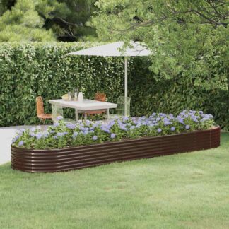 vidaXL Ζαρντινιέρα Καφέ 396x100x36 εκ. Γαλβανισμένος χάλυβας