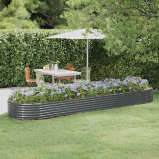 vidaXL Ζαρντινιέρα Ανθρακί 396x100x36εκ Γαλβανισμένος χάλυβας