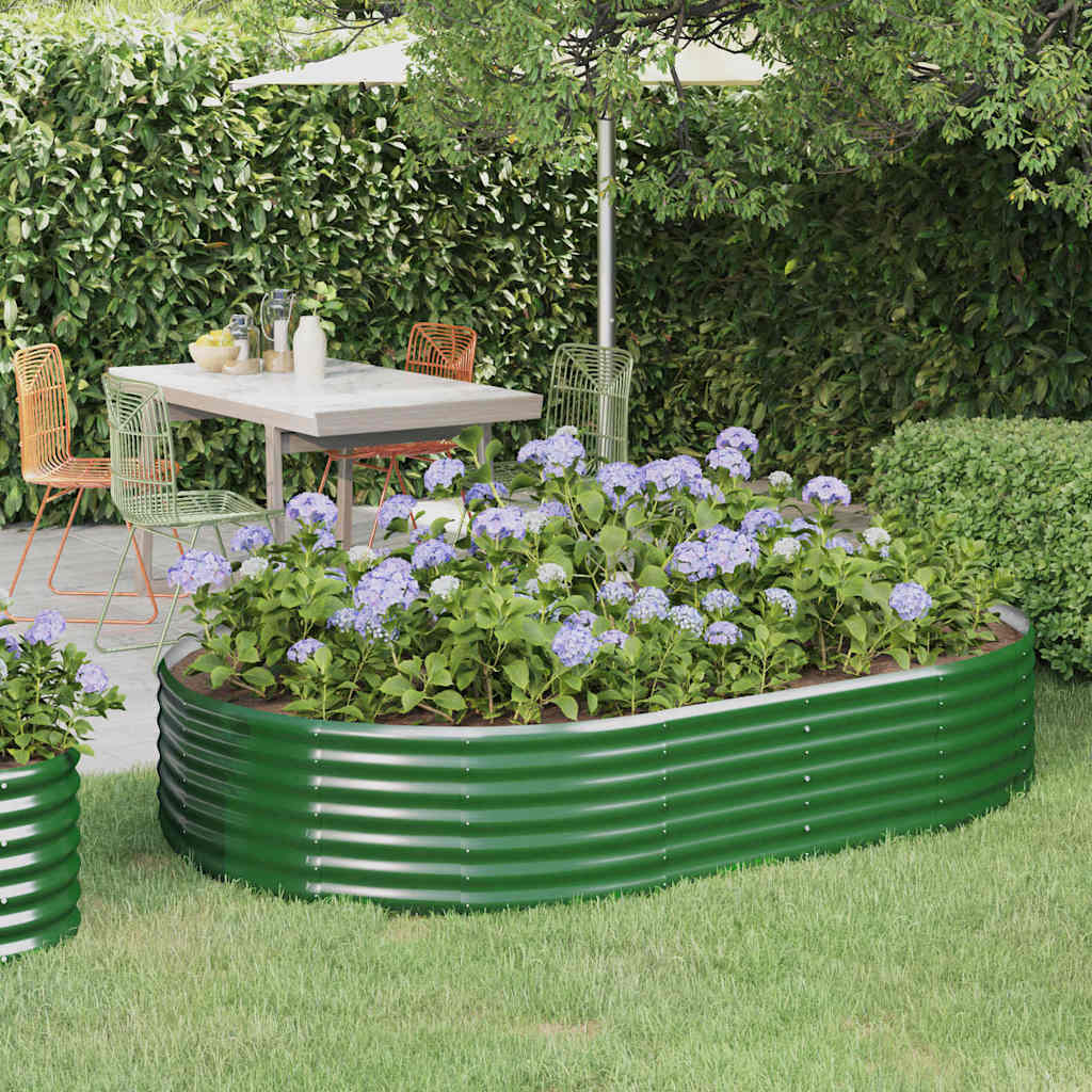 vidaXL Ζαρντινιέρα Πράσινη 214x140x36εκ Γαλβανισμένος χάλυβας