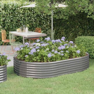 vidaXL Ζαρντινιέρα Γκρι 214x140x36 εκ. Γαλβανισμένος χάλυβας