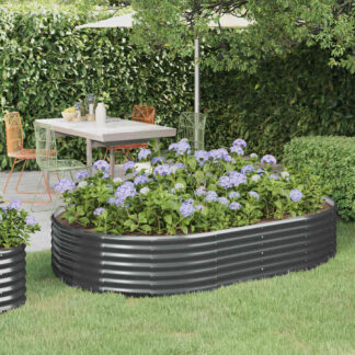 vidaXL Ζαρντινιέρα Ανθρακί 214x140x36εκ Γαλβανισμένος χάλυβας