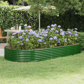 vidaXL Ζαρντινιέρα Πράσινο 296x140x36εκ. Γαλβανισμένος χάλυβας
