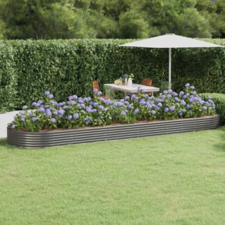vidaXL Ζαρντινιέρα Γκρι 523x140x36 εκ. Γαλβανισμένος χάλυβας