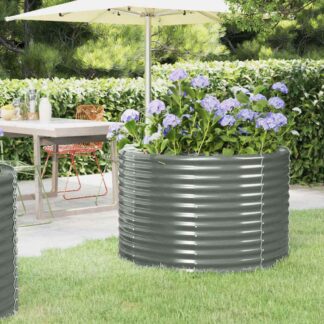 vidaXL Ζαρντινιέρα Γκρι 100x100x68 εκ. Γαλβανισμένος χάλυβας