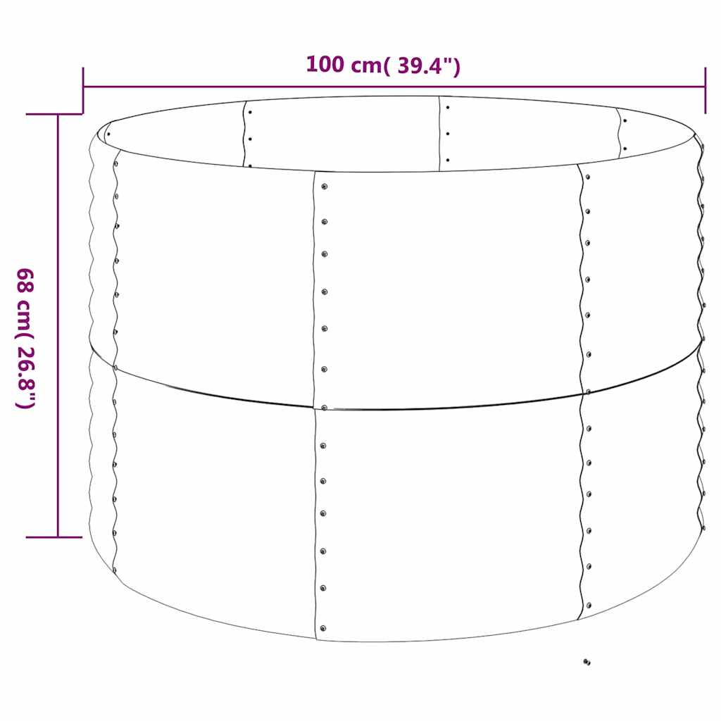 vidaXL Ζαρντινιέρα Ανθρακί 100x100x68εκ Γαλβανισμένος χάλυβας - Image 5