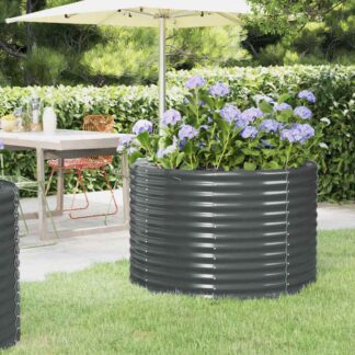 vidaXL Ζαρντινιέρα Ανθρακί 100x100x68εκ Γαλβανισμένος χάλυβας