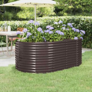 vidaXL Ζαρντινιέρα Καφέ 175x100x68 εκ. Ατσάλι με Ηλεκτρ. Βαφή Πούδρας