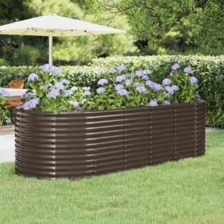 vidaXL Ζαρντινιέρα Καφέ 249x100x68εκ Γαλβανισμένος χάλυβας