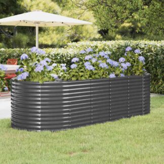 vidaXL Ζαρντινιέρα Ανθρακί 249x100x68εκ Γαλβανισμένος χάλυβας