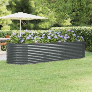 vidaXL Ζαρντινιέρα Ανθρακί 322x40x68 εκ Γαλβανισμένος χάλυβας