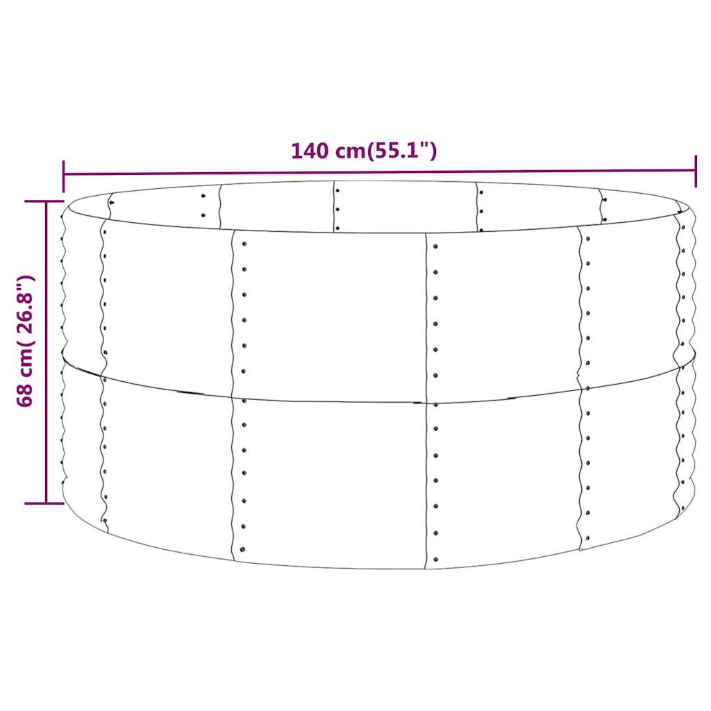 vidaXL Ζαρντινιέρα Ασημί 140x140x68 εκ. Γαλβανισμένος χάλυβας - Image 4