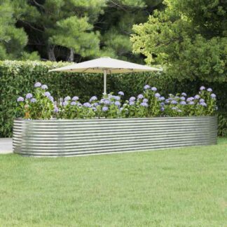vidaXL Ζαρντινιέρα Ασημί 447x140x68 εκ. Γαλβανισμένος χάλυβας