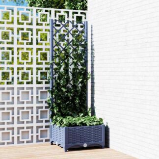 vidaXL Γλάστρα Κήπου με Πλέγμα Μπλε Γκρι 40x40x121,5 εκ. από Πολυπροπυλένιο