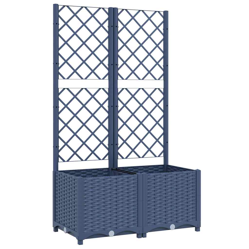 vidaXL Γλάστρα Κήπου με Πλέγμα Μπλε Γκρι 80x40x136 εκ. από Πολυπροπυλένιο - Image 2