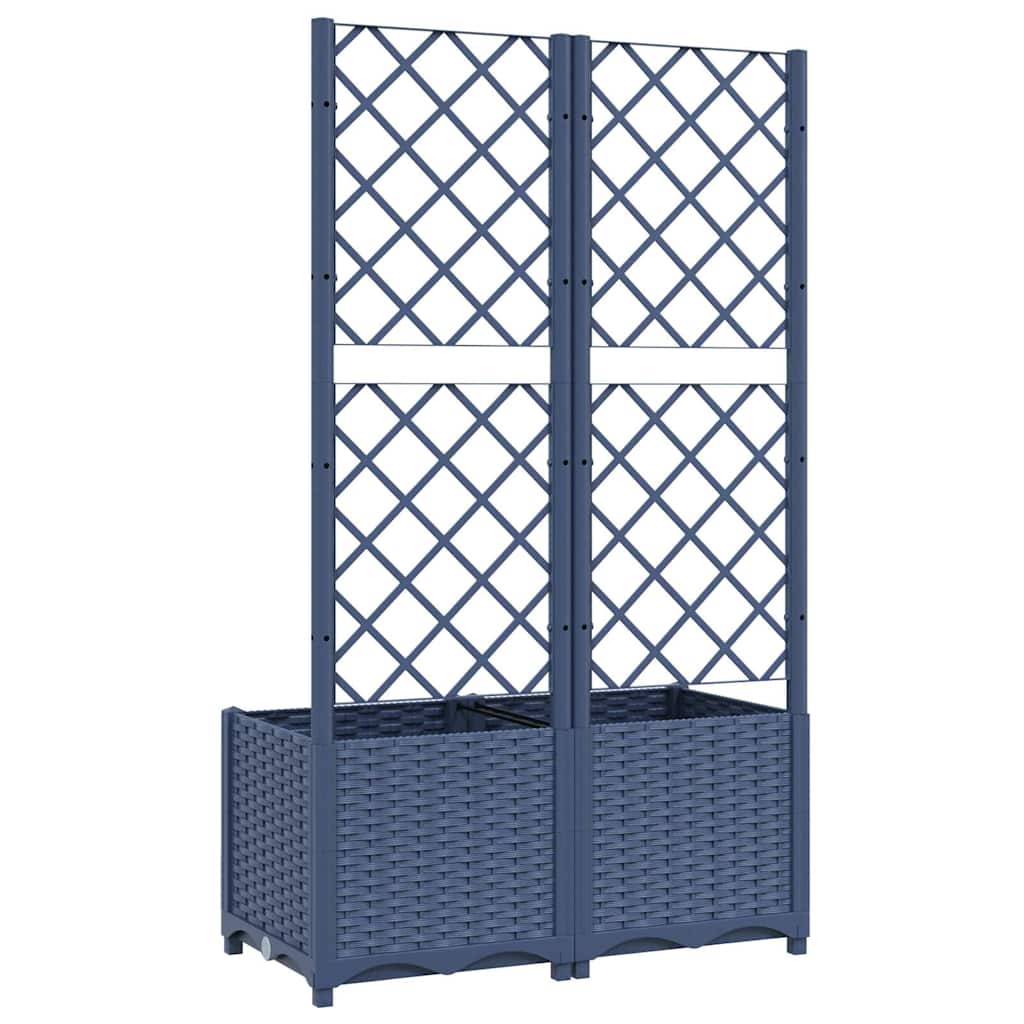 vidaXL Γλάστρα Κήπου με Πλέγμα Μπλε Γκρι 80x40x136 εκ. από Πολυπροπυλένιο - Image 4