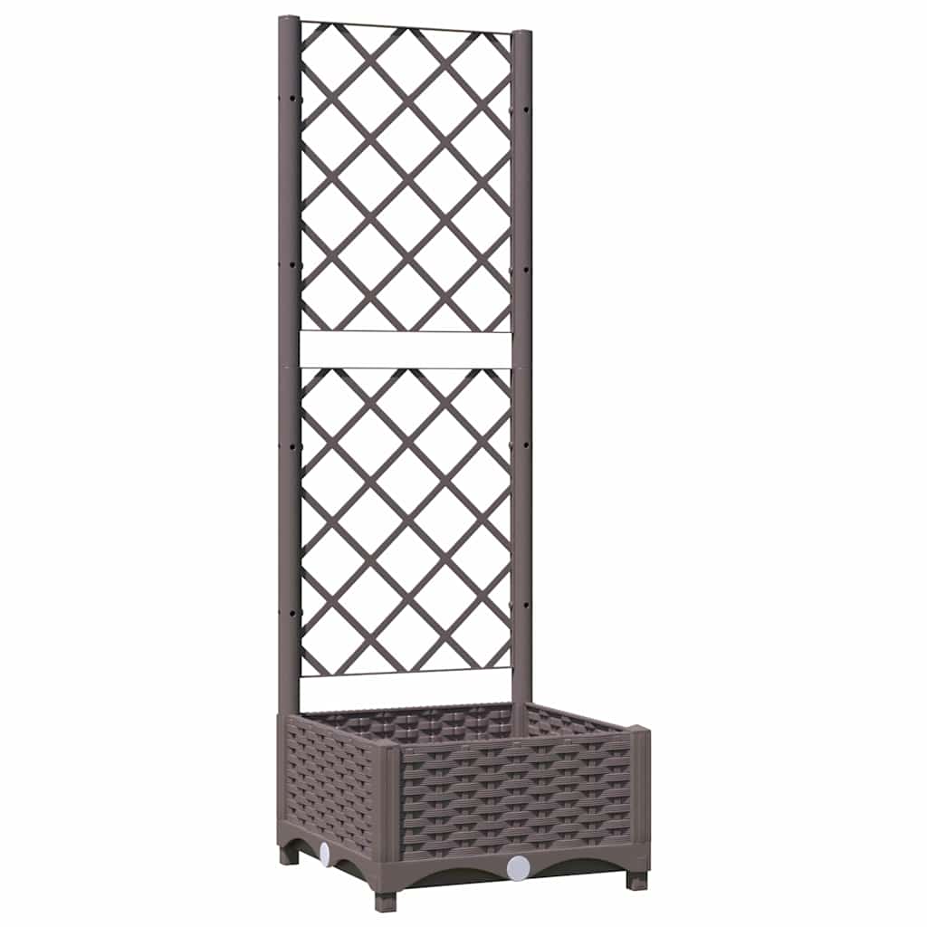 vidaXL Ζαρντινιέρα Κήπου με Καφασωτό Καφέ 40 x 40 x 121,5 εκ. από PP - Image 2