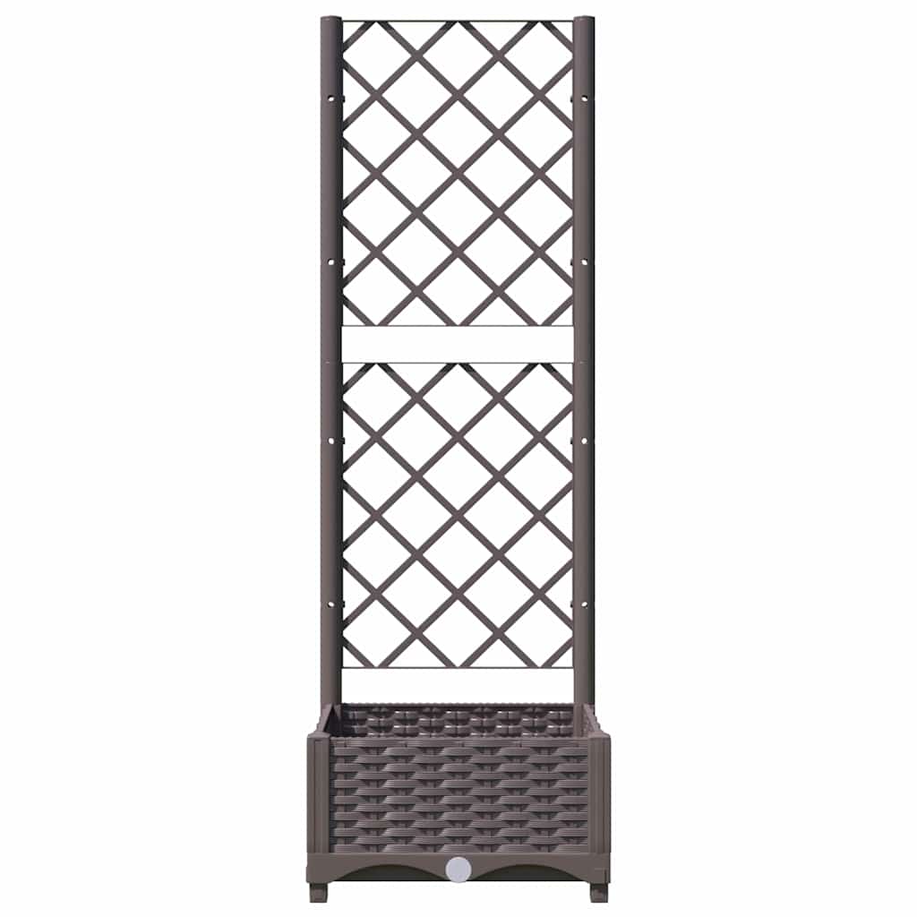 vidaXL Ζαρντινιέρα Κήπου με Καφασωτό Καφέ 40 x 40 x 121,5 εκ. από PP - Image 4