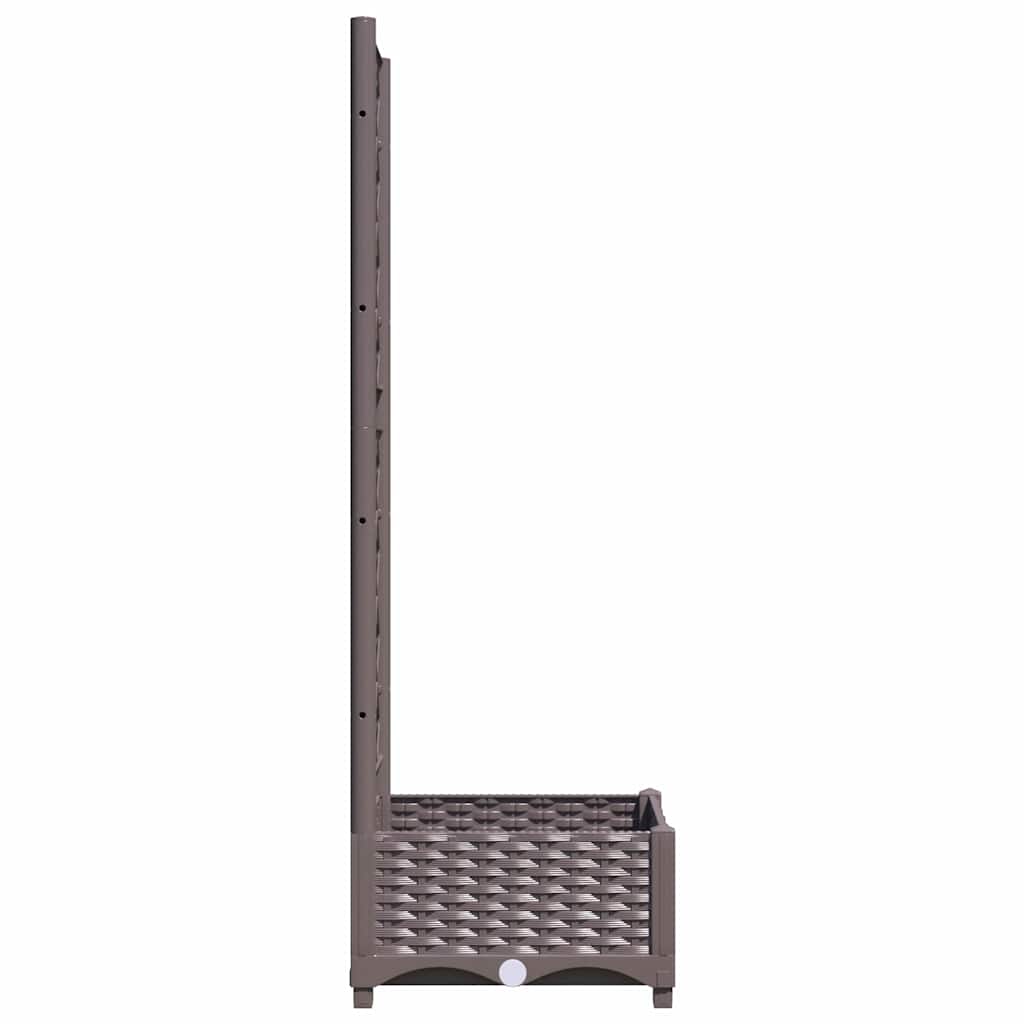 vidaXL Ζαρντινιέρα Κήπου με Καφασωτό Καφέ 40 x 40 x 121,5 εκ. από PP - Image 5